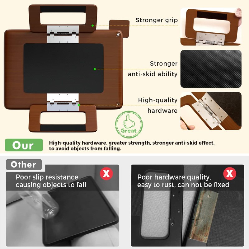 Smatdecis Couch Arm Tray Table Sofa Arm Clip Table,Armrest Tray