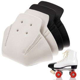 4 Pieces Toe Cap Guards Protectors Toe Caps Artificial Leather Roller Skate Cap Protectors for Quad Roller Skate (White, Black)