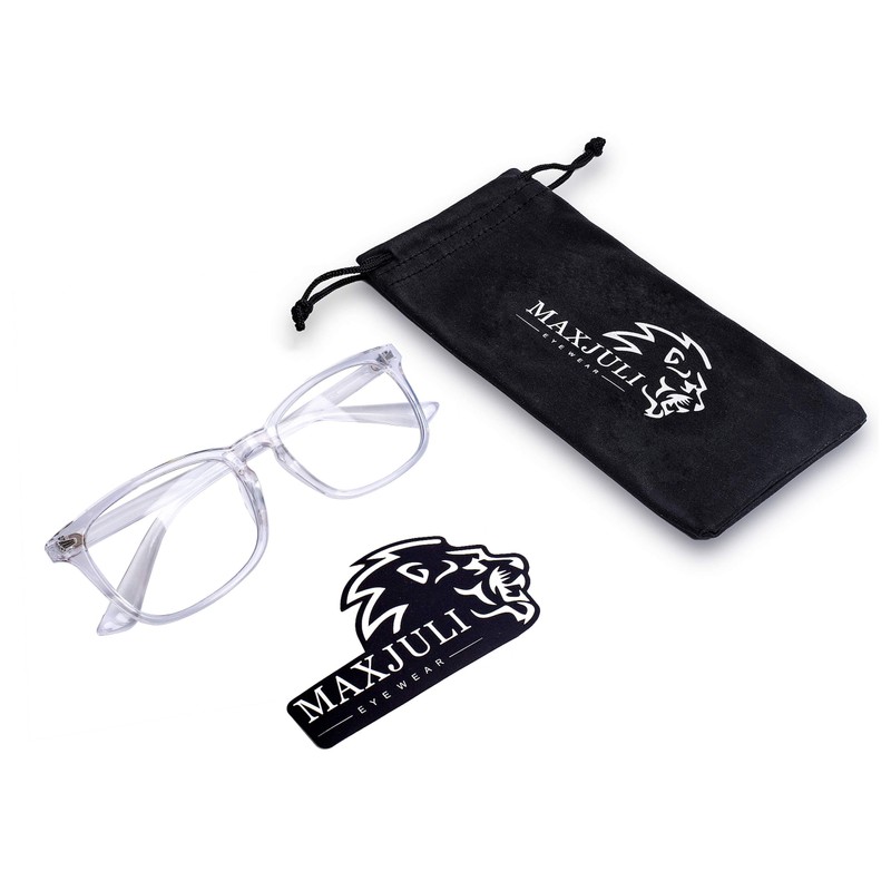 MAXJULI Fake Glasses with Cute Nerd Frame Reading/Gaming/TV/Phones Glasses for