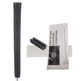 Majek Golf Club Grip and Kit- Super Jumbo Arthritic Extra Large Tour 360 Degree Black - NO LOGO - Round .600 XL For Tall Golfers with Big Hands - Premium Rubber Golf Grip - 1 Grip, Tape, Clamp