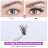 Russian Cluster Lashes,80D+100D+180D Individual Eyelashes D Curl Cluster Lashes,Fluffy 10-18mm
