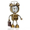 AYRELY® Industrial Steampunk Robot Table Clock,Battery Operated Metal Desk&Shelf Clock,Retro