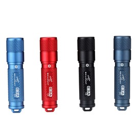 E3A Small Keychain Mini Light Super tiny Key Chain Torch AAA battery(Included) Pocket EDC LED flashlight for Indoor and Outdoor (Slate blue Type III Anodization)