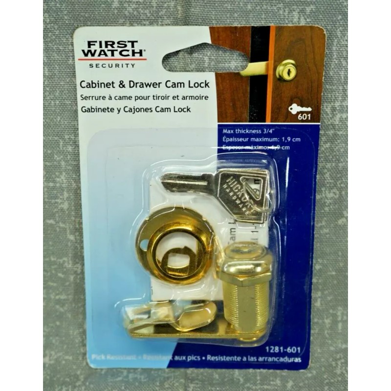 First Watch 1-1/8" Keyed Utility Cam Lock for Cabinets or