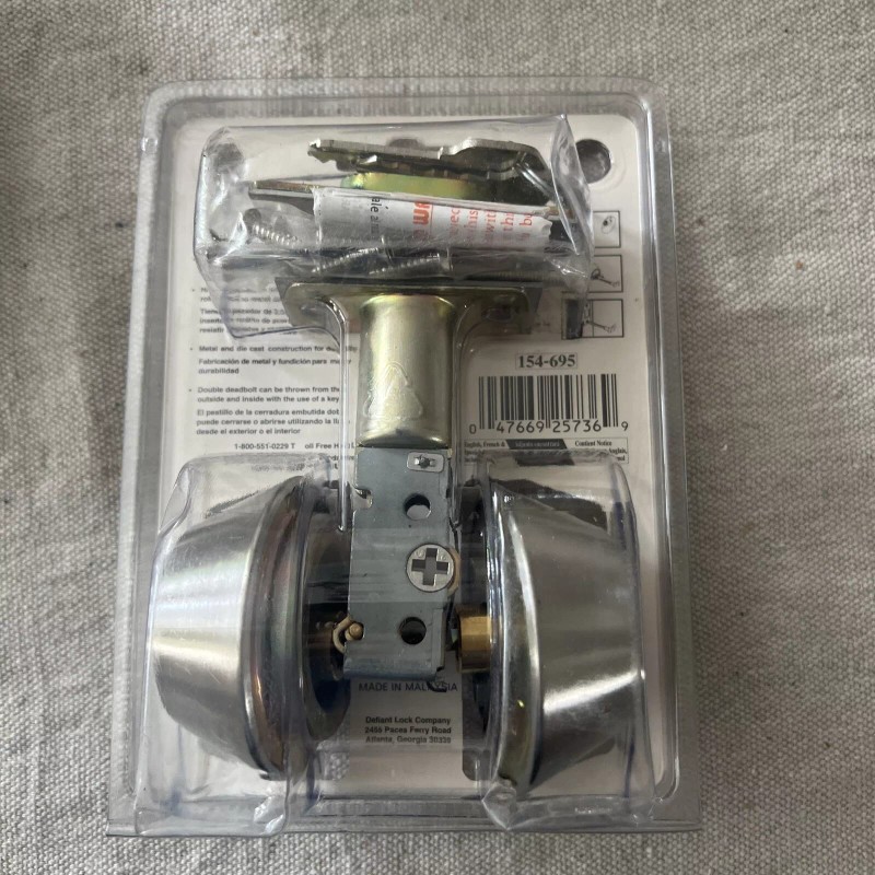 Defiant NEW Defiant Deadbolt Keyed Both Sides Satin Nickel Brass