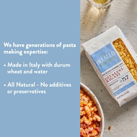 DeLallo Ditalini Pasta, Made in Italy, Made with Only 100% Durum Wheat Semolina Non-Enriched Flour, Bronze Cut, Non-GMO, All Natural, Vegan, Kosher, 1 Pound Bag, (4 Pack)