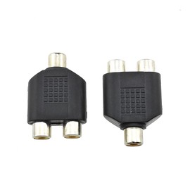 Hahiyo 3 RCA F-2x3.4 RCA F Stereo Plug Interconnect Audio One Male 3.4mm(1/8inch) Two Male 3mm(1/8inch) Adapter Splitter Good Signal Sound Snap Tight Not Wobble for Headphone Guitar Black 2pcs