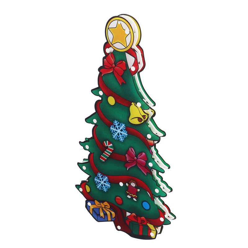 LED Christmas Decoration Light PVC Lighted Festival Window Silhouette Christmas