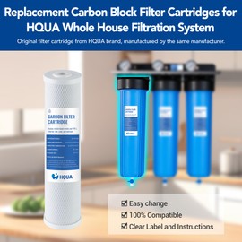 HQUA Whole House Carbon Block Replacement Filter Cartridge, WF-CB20BB, Fit for WF3 Series, NSF certified Carbon Block