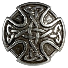 BS9977 screw back Celtic Cross Conhos 1" (25mm) Antique Silver Celtic Concho 10pcs