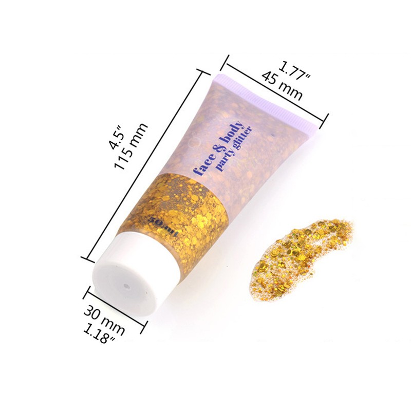 6 Color Sequins Glitter Body Gel 50ml Glitter Liquid Festival