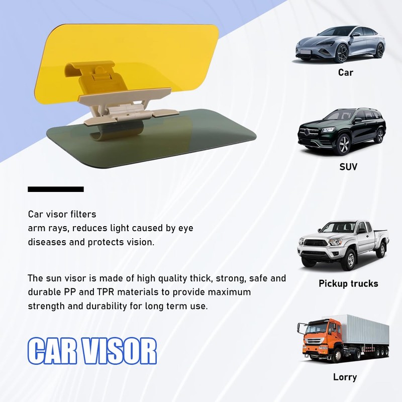 Suvnie 2 in 1 Day and Night Anti-Glare Visor, Automobile