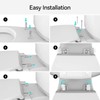 R&T Round Toilet Seat for Standard Toilet Bowl (16.5'') No-Slam