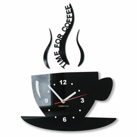 Modern Kitchen Wall Clock, Cup