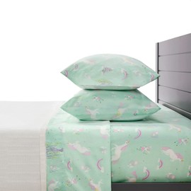 Where The Polka Dots Roam Rainbow and Unicorn 3 Pieces Twin Bed Sheet Set |Super Soft Premium Bedding for Kids Room Décor, Bedding Set for Girls, 1 Fitted Sheet, 1 Flat Sheet and 1 Pillowcase