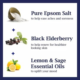 Dr. Teal's Dr Teal'S Pure Epsom Salt Soak, Black Elderberry with Vitamin D, 3 Lbs