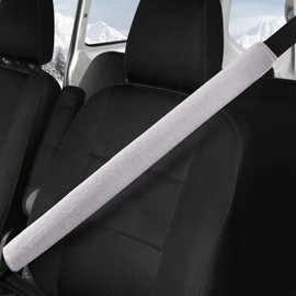 LACDL Extra Long Seatbelt Cover Super Soft Furry for Adults Kids Women & Men, Thick Plush Full Car Seat Belt Strap Cushion, Fluffy Shoulder Pad Protector, Auto Interior Accessories, 1pc, Grey, 33.5in