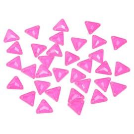 sourcing map Sew on Rhinestones, 48pcs Flatback Shiny Crystals Rhinestones Stones, Sew on Crystals with Holes for Jewelry Crafts Clothes Shoes, Fuchsia Neon Color
