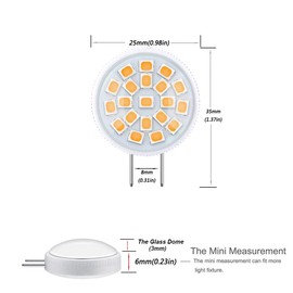 G MGY OLED G8 LED Bulb 3.5 Watt Mini Thin Puck Light Bulb Equivalent to 35W T4 G8 Bi-Pin Base Halogen Bulb Warm White 3000K G8 Bulb for Under Counter Kitchen Lighting, Under Cabinet Light (Pack of 5)