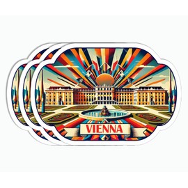 3Pcs - Vienna City Sticker - Vienna Travel Sticker - Journey Sticker - Skateboard Sticker - Scrapbook Sticker - Phone Laptop Sticker