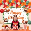 Red Panda Party Decorations Red Panda Happy Birthday Backdrop Orange