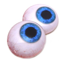 Side Glance Blue Human Inspired Eyes 6mm to 60mm Technology Fantastic Jewelry Making Art Doll Parts Taxidermy Sculpture Flatback Domed Cabochons (40mm)