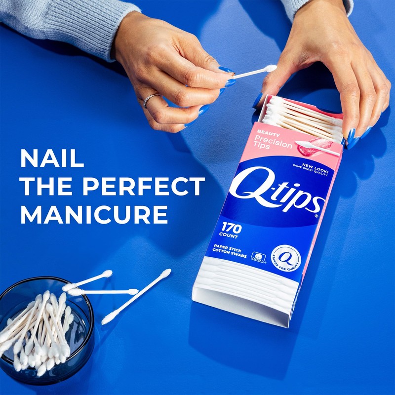 Q-tips Precision Tips Cotton Swabs 170 Count 2-Pack – Makeup