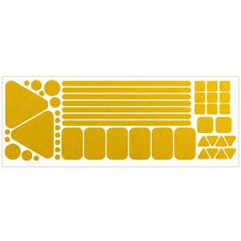 LiteMark Reflektierende Stickeraufkleber, für Helme, Fahrräder, Kinderwagen, Rollstühle und mehr – 51 insgesamt (Verschiedene Formen und Größen), gelb