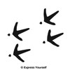 Express Yourself Products Four Turkey Tracks (Black - Large) Decal