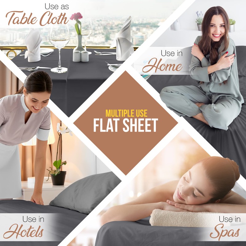 Utopia Bedding Flat Sheet - Soft Brushed Microfiber Fabric -