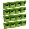 4Pcs 4 Pocket Plant Grow Bag Wall Mounted Reusable Degradable