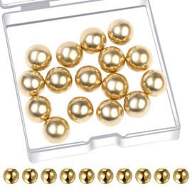Gootaimi 16 pcs 3/8” Precision Solid Brass Bearing Balls, Brass Balls Metal Balls for Bearings, Valves, Machinery, Tumbler, Decorations