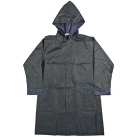 アテイン レインコート 無地・ピンドット切替 ネイビー フリーサイズ 8047