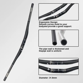 Carbon MTB Handlebar 31.8 Carbon fiber Mountain Bike Handlebars 31.8 Downhill Bike Flat Bar Carbon Fiber 31.8 Handlebars UD Matte 760 Straight Handlebars Gravel bike Mountain Bike Bars Mtb Bars