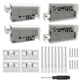 ZMDMAH Pack of 4 Cabinet Hangers, Wall Mount, Adjustable Cabinet Support with Mounting Rail, Maximum Load Capacity 60 kg, Cabinet Hanger, Cabinet Holder for Kitchen, Bathroom and Living Room Cabinets