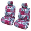 Winnie Fashion 2 Hawaiian Car Seat Covers w/Headrest Covers (Tapa