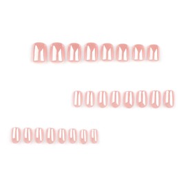 Chrome Press on Nails Short Square Fake Nails with Aurora Design Solid Color False Nails Glossy Acrylic Glue on Nails Full Cover Stick on Nails Artificial Nails for Women Girls Manicure Art 24Pcs