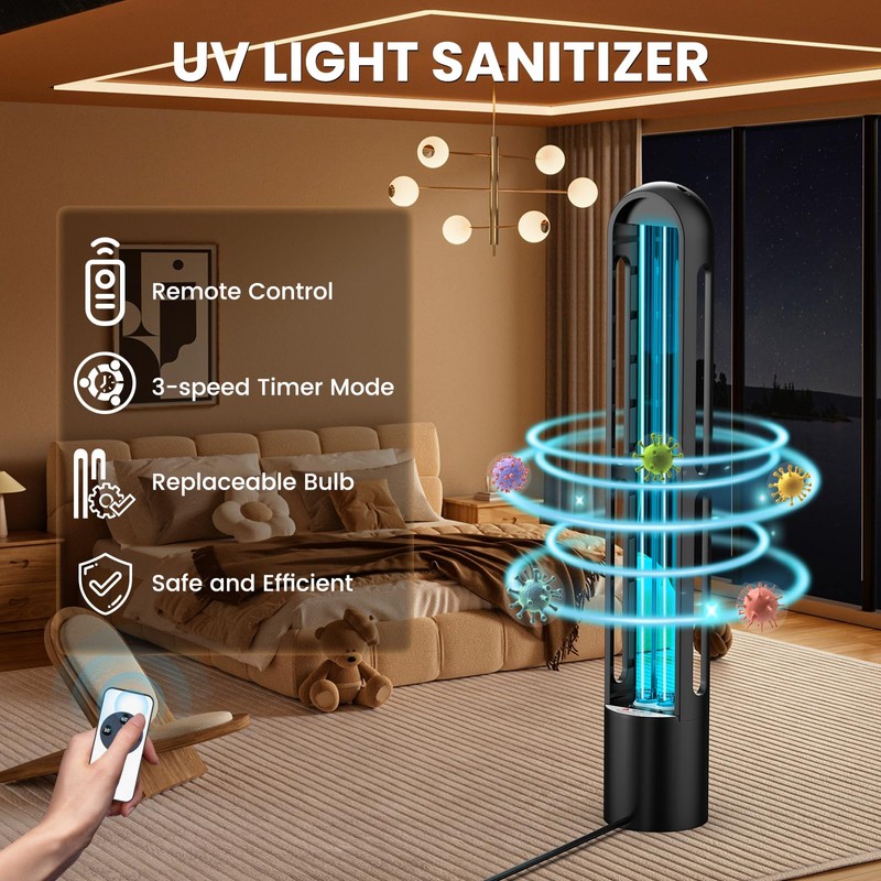 ZETAWALE UV Light Sanitizer, Ultraviolet Lamp with Remote Control for