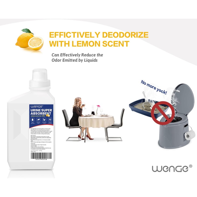 Wenge Urine Super Absorbent, Solidifier - 180 Use Lemon Scent