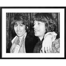 ART.COM Wall Photo Keith Richards and Mick Jagger Celebrate on Black Frame by Associated Newspapers, 29" x 23"
