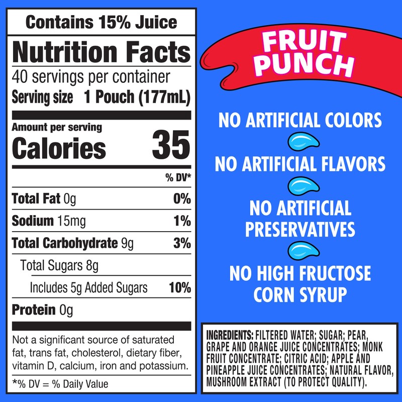 Capri Sun Fruit Punch Ready-to-Drink Juice (40 Pouches, 4 Boxes