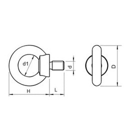 DIN580 - M12 Eyebolt - Load rated - Zinc Plated - 5 pack