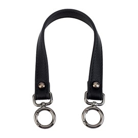 CHGCRAFT Leather Case Handles Purse Leather Purse Handles Short Strap for Handbag DIY Belt Change Handbag 14.37 Inches Black