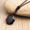 Black Obsidian Hexagram Pendant Necklace Healing Protection Crystal Jewelry