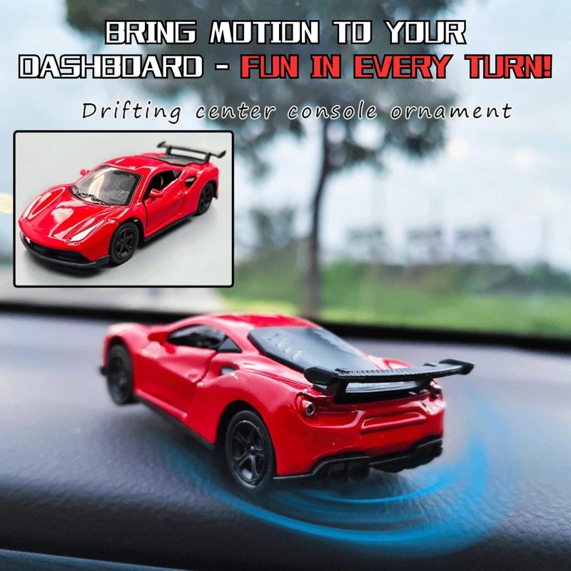 Alloy Car Model Drifting Spin Ornament, Metal Dashboard Decoration, Interior