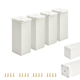 ALUSFERA Adjustable Furniture Feet - Set of 4 - Cabinet Feet with Elegant Design - Feet for Furniture 40 x 40 x 100 mm Easy Assembly with Complete Screw Set