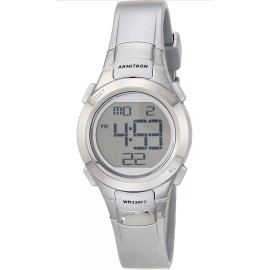Armitron Sport Women 45/7012SIL Digital Chronograph Silver-Tone Resin Strap V26