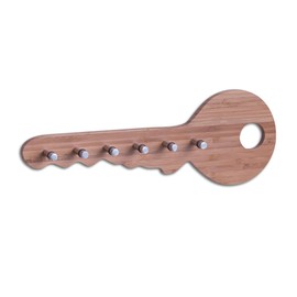 Zeller 13590 Key Holder Bamboo/Stainless Steel 35 x 4 x 12.5 cm by Zeller