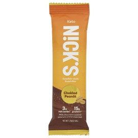 Nicks Peanot Choklad Krunch Nut Bar, No Added Sugar, Vegan, 1.76 Ounce (Pack of 12)