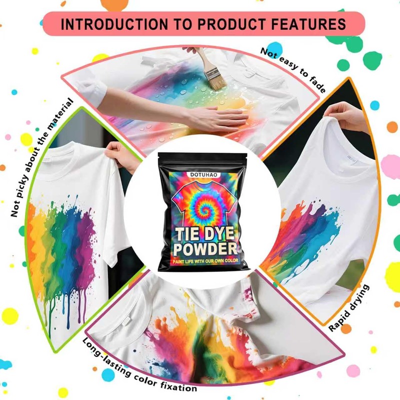 DOTUHAO Tie Dye Powder, Red Fabric Dye, Tie Dyes for